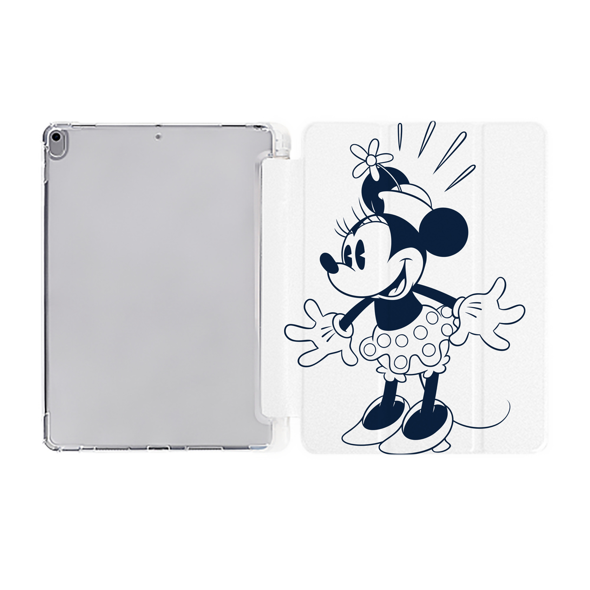 （画像用） ミッキーマウス Mickey Mouse IPad ケース ペン収納付き 三つ折りスタンド PUレザー×シリコン 対応機種9.5/10.5/10.9インチ